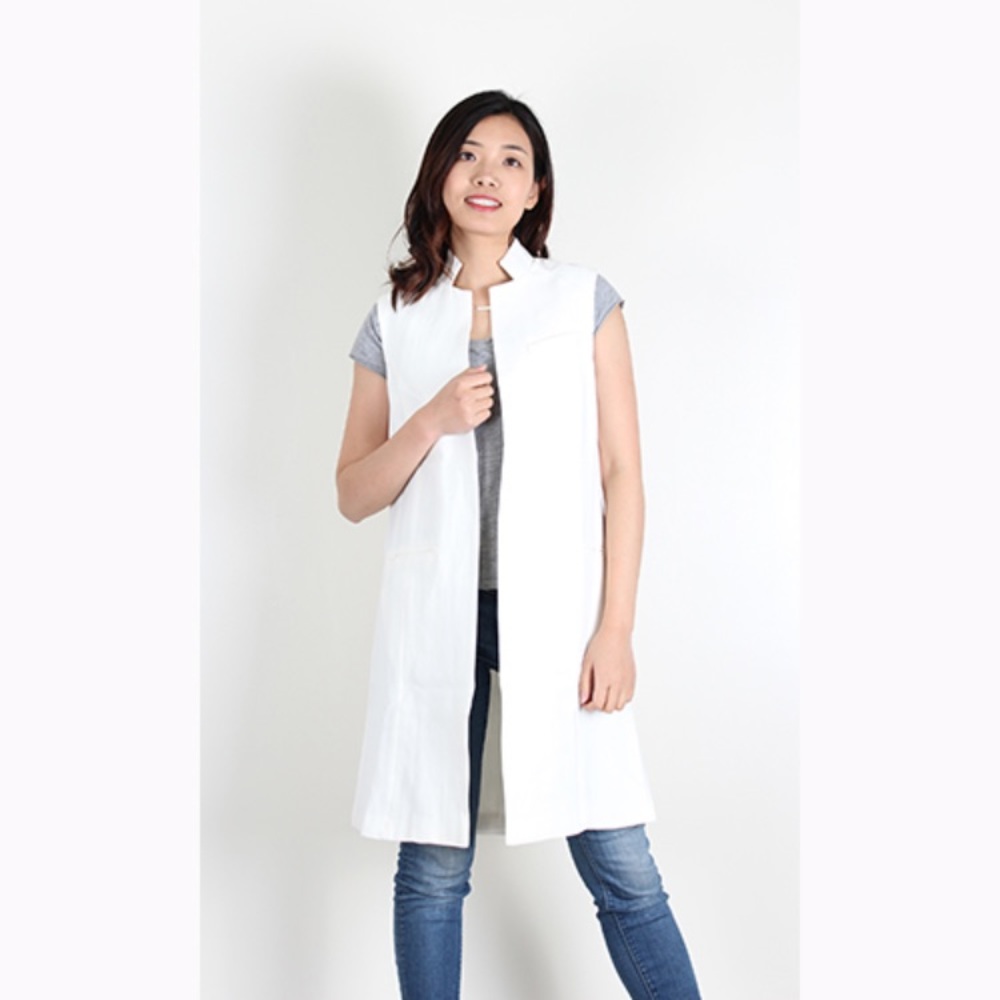 NWT, Ivory Longline Open Lapel Vest